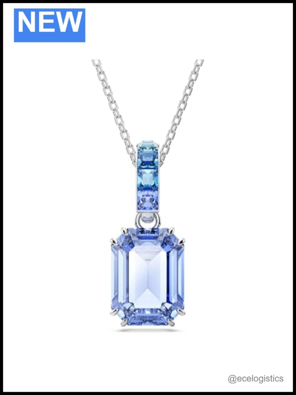 Swarovski Millenia Pendant Octagon Cut Crystal Rhodium Finished Necklace
